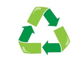 Recycle icon vector Green triangular eco recycle icons