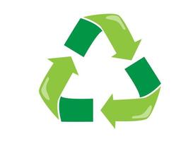 Recycle icon vector Green triangular eco recycle icons