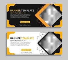 Abstract web banner template design. Horizontal banner with place for pictures. Business cover layout design