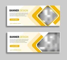 Abstract horizontal banner template design. Web banner vector design with place for pictures. Vector template for cover, header, advertising