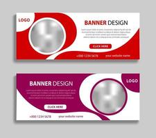 Modern business banner template design. Horizontal web banner design with place for images. Can be used for banner, advertising, header, covers, flyer vector