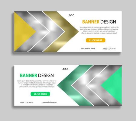 Modern business banner template design. Horizontal web banner design with place for images. Can be used for banner, advertising, header, covers, flyer