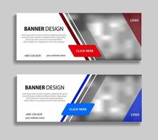 Abstract horizontal banner template design. Web banner vector design with place for pictures. Vector template for cover, header, advertising