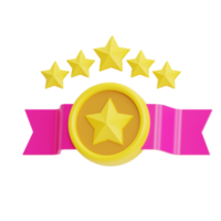 estrella medalla ilustración 3d png