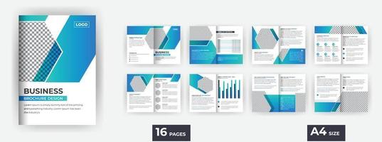 Business brochure design Company profile with modern gradient shapes, 16 pages brochure design vector