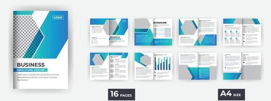 Business brochure design Company profile with modern gradient shapes, 16 pages brochure design vector