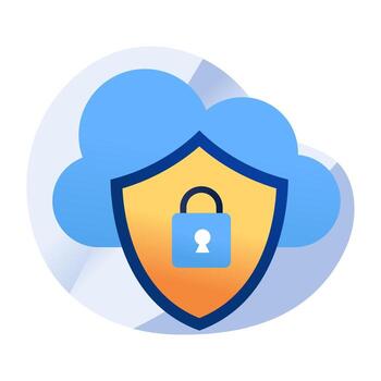 icono de diseño plano conceptual de nube segura vector