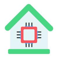 Home processor icon, editable vector