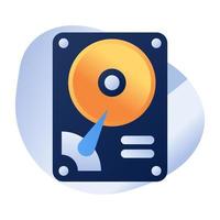 Hard disk icon in editable design vector