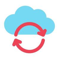 Conceptual flat design icon of cloud sync vector