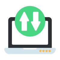 Conceptual flat design icon of data transfer vector