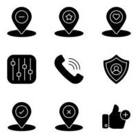 Pack of Document Solid Icons vector