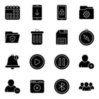 Pack of Ui Solid Icons vector