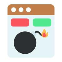 A colored design icon of website bomb attack vector