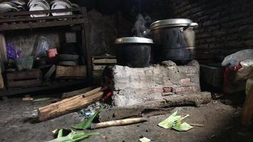 traditional cooking using a stove. video