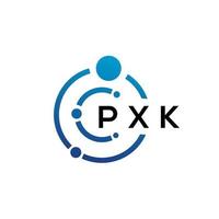 Diseño de logotipo de tecnología de letras pxk sobre fondo blanco. pxk letras iniciales creativas concepto de logotipo. diseño de letras pxk. vector