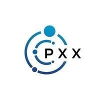 diseño de logotipo de tecnología de letras pxx sobre fondo blanco. pxx iniciales creativas letra concepto de logotipo. diseño de letras pxx. vector