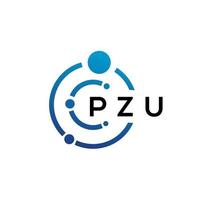 PZU letter technology logo design on white background. PZU creative initials letter IT logo concept. PZU letter design. vector