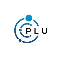 PLU letter technology logo design on white background. PLU creative initials letter IT logo concept. PLU letter design. vector
