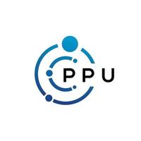 diseño de logotipo de tecnología de letra ppu sobre fondo blanco. ppu creative initials letter it logo concepto. diseño de letras ppu. vector