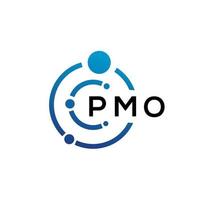 PMO letter technology logo design on white background. PMO creative initials letter IT logo concept. PMO letter design. vector