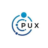 PUX letter technology logo design on white background. PUX creative initials letter IT logo concept. PUX letter design. vector