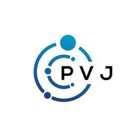 PVJ letter technology logo design on white background. PVJ creative initials letter IT logo concept. PVJ letter design. vector