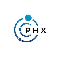 PHX letter technology logo design on white background. PHX creative initials letter IT logo concept. PHX letter design. vector