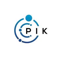 diseño de logotipo de tecnología de letras pik sobre fondo blanco. pik creative iniciales letra it logo concepto. diseño de letras pik. vector