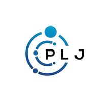 diseño de logotipo de tecnología de letras plj sobre fondo blanco. plj iniciales creativas letra concepto de logotipo. diseño de letras plj. vector