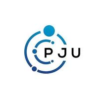 PJU letter technology logo design on white background. PJU creative initials letter IT logo concept. PJU letter design. vector