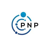 PNP letter technology logo design on white background. PNP creative initials letter IT logo concept. PNP letter design. vector