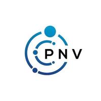 PNV letter technology logo design on white background. PNV creative initials letter IT logo concept. PNV letter design. vector