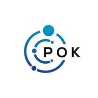 diseño de logotipo de tecnología de letras pok sobre fondo blanco. concepto de logotipo pok creative initials letter it. diseño de letras pok.