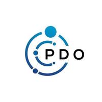 PDO letter technology logo design on white background. PDO creative initials letter IT logo concept. PDO letter design. vector