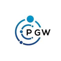 diseño de logotipo de tecnología de letra pgw sobre fondo blanco. pgw letras iniciales creativas concepto de logotipo. diseño de letra pgw. vector