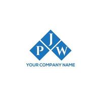 PJW letter logo design on WHITE background. PJW creative initials letter logo concept. PJW letter design. vector