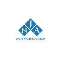 NJA letter logo design on WHITE background. NJA creative initials letter logo concept. NJA letter design. vector