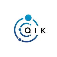 QIK letter technology logo design on white background. QIK creative initials letter IT logo concept. QIK letter design. vector