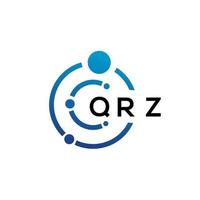 Diseño de logotipo de tecnología de letras qrz sobre fondo blanco. qrz letras iniciales creativas concepto de logotipo. diseño de letras qrz. vector