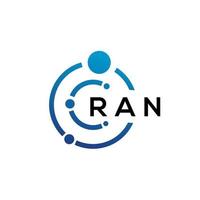 RAN letter technology logo design on white background. RAN creative initials letter IT logo concept. RAN letter design. vector