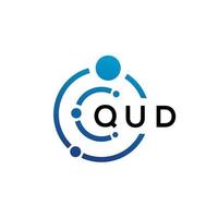 QUD letter technology logo design on white background. QUD creative initials letter IT logo concept. QUD letter design. vector