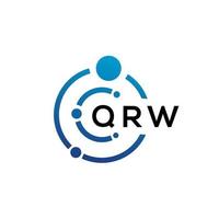 Diseño de logotipo de tecnología de letras qrw sobre fondo blanco. qrw letras iniciales creativas concepto de logotipo. diseño de letras qrw. vector