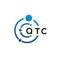 QTC letter technology logo design on white background. QTC creative initials letter IT logo concept. QTC letter design. vector