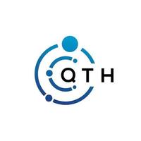 QTH letter technology logo design on white background. QTH creative initials letter IT logo concept. QTH letter design. vector