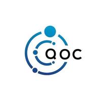 QOC letter technology logo design on white background. QOC creative initials letter IT logo concept. QOC letter design. vector