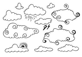 Hand drawn weather collection. Flat style vector illustration.