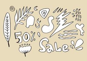 Set of Summer Sale Doodle Collection.vector illustration. vector