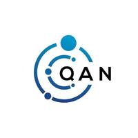 QAN letter technology logo design on white background. QAN creative initials letter IT logo concept. QAN letter design. vector