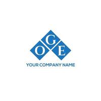 OGE letter logo design on WHITE background. OGE creative initials letter logo concept. OGE letter design. vector
